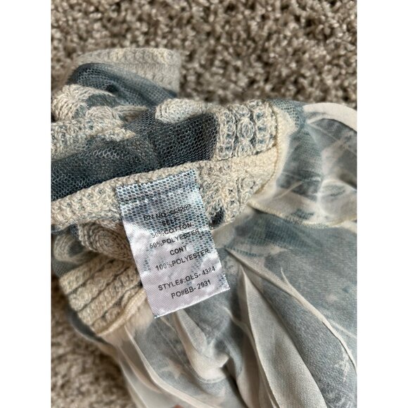 Origami By Vivian Womens Sz XL/L Sheer Lace Vest Draped Hem & Embroidered Detail - Picture 6 of 13